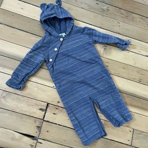 Feather Baby Hooded Sweatsuit/ Bodysuit with Ears